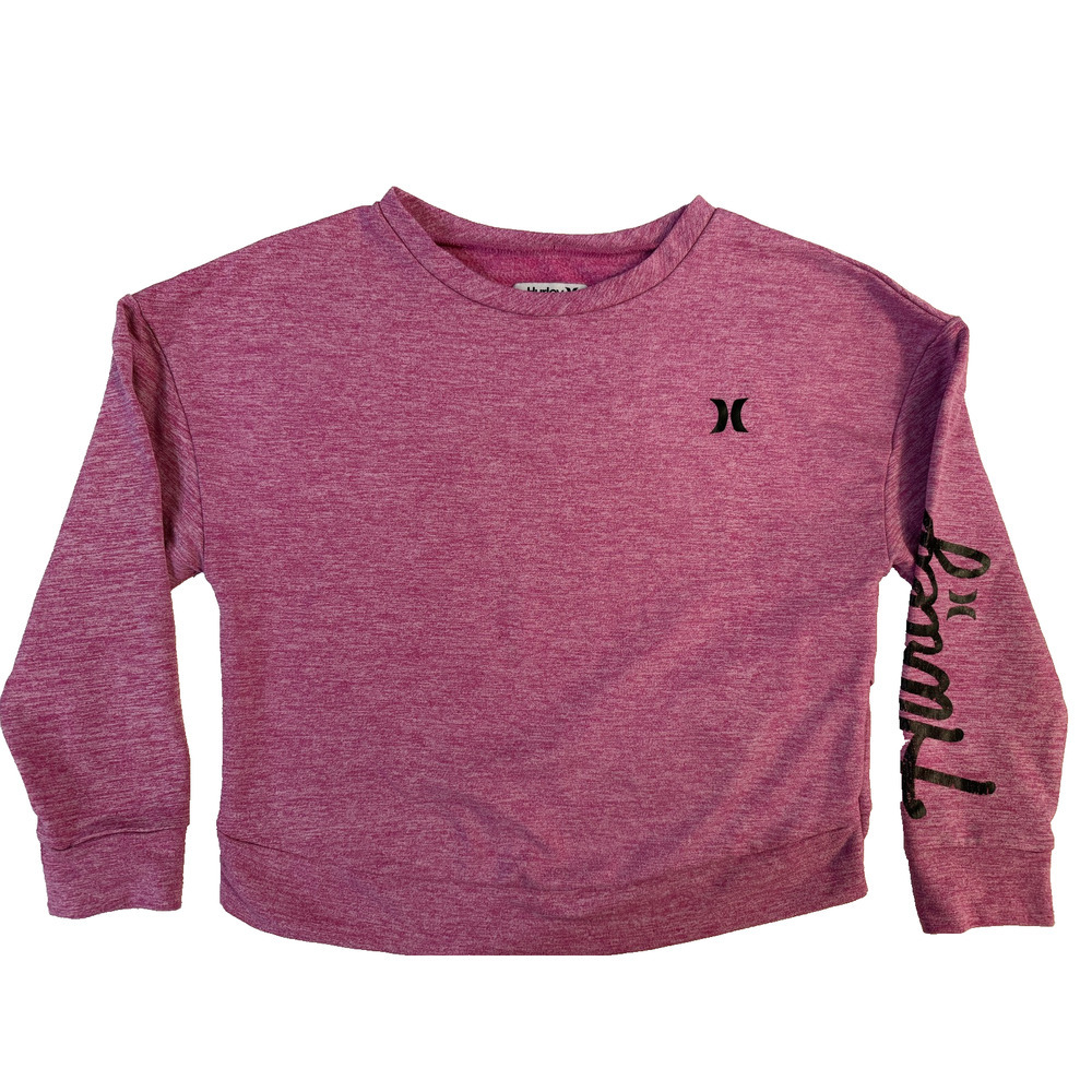 Hurley Sweatshirt Youth Girls Med Long Sleeve Crewneck Pullover Criss Cross Back